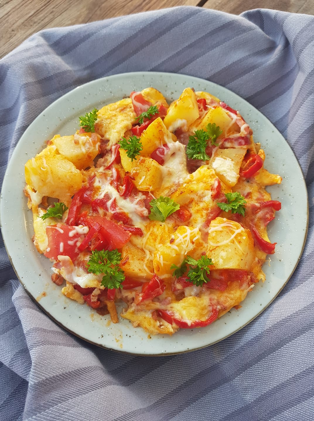 Frittata met tomaat en paprika