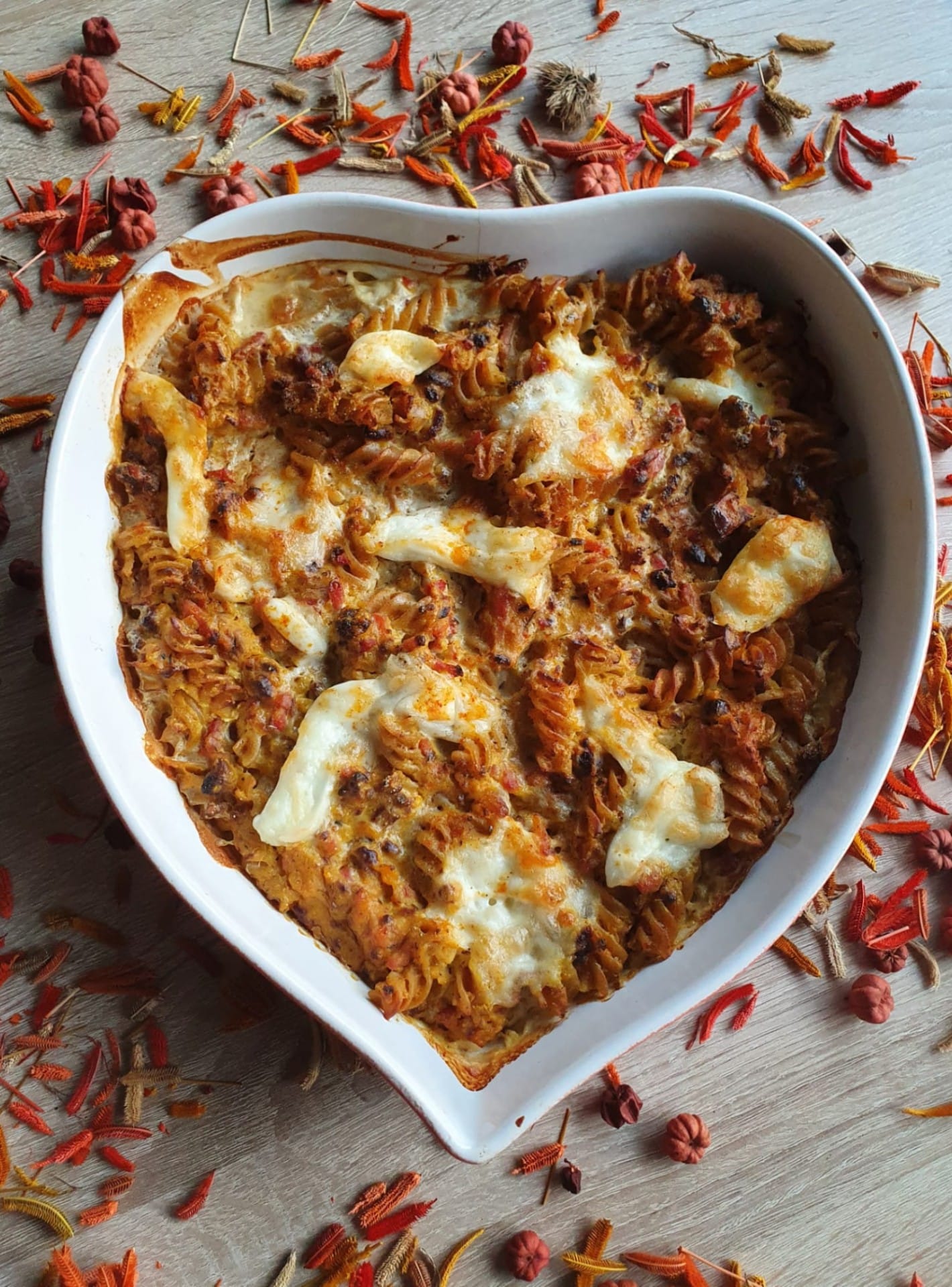 Ovenschotel met pasta en pompoen